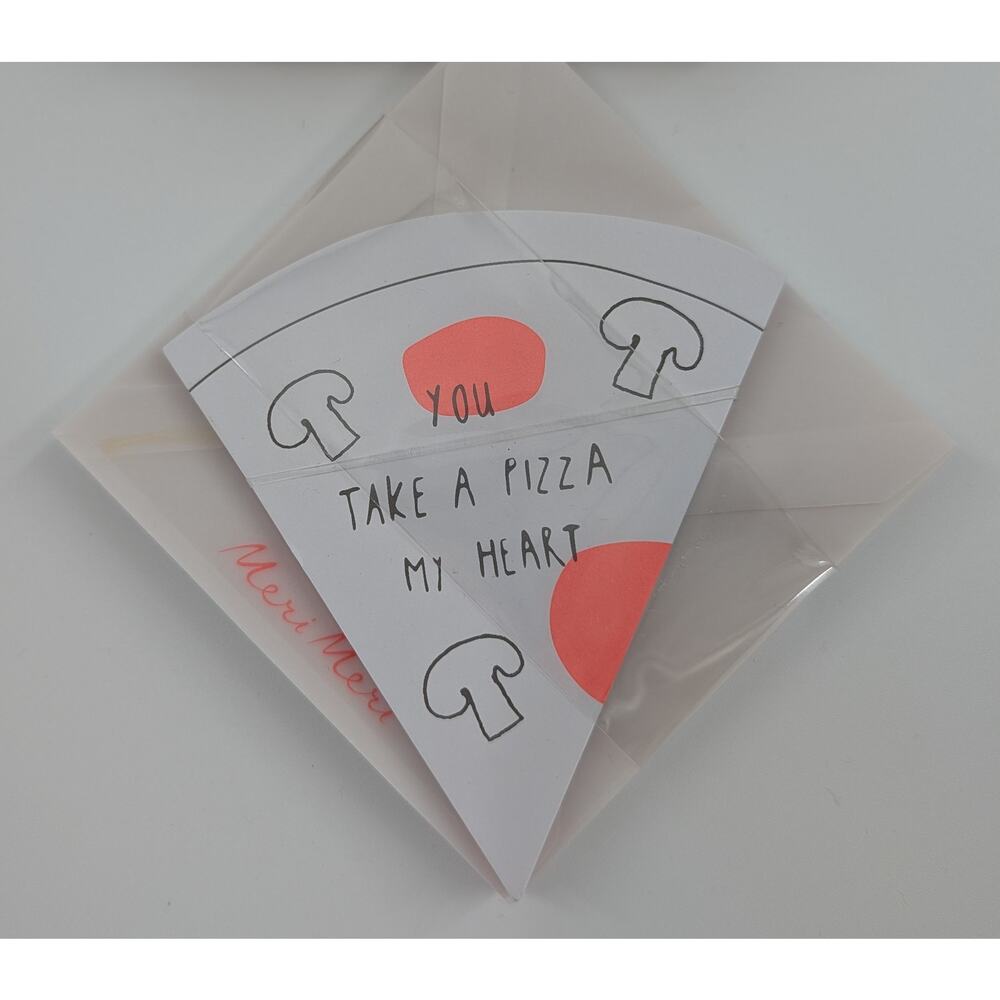 Meri Meri I love Pizza Valentine Notecards Set of 12 Cards - Picture 3 of 7